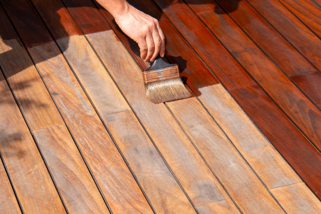 wood deck staining sealing